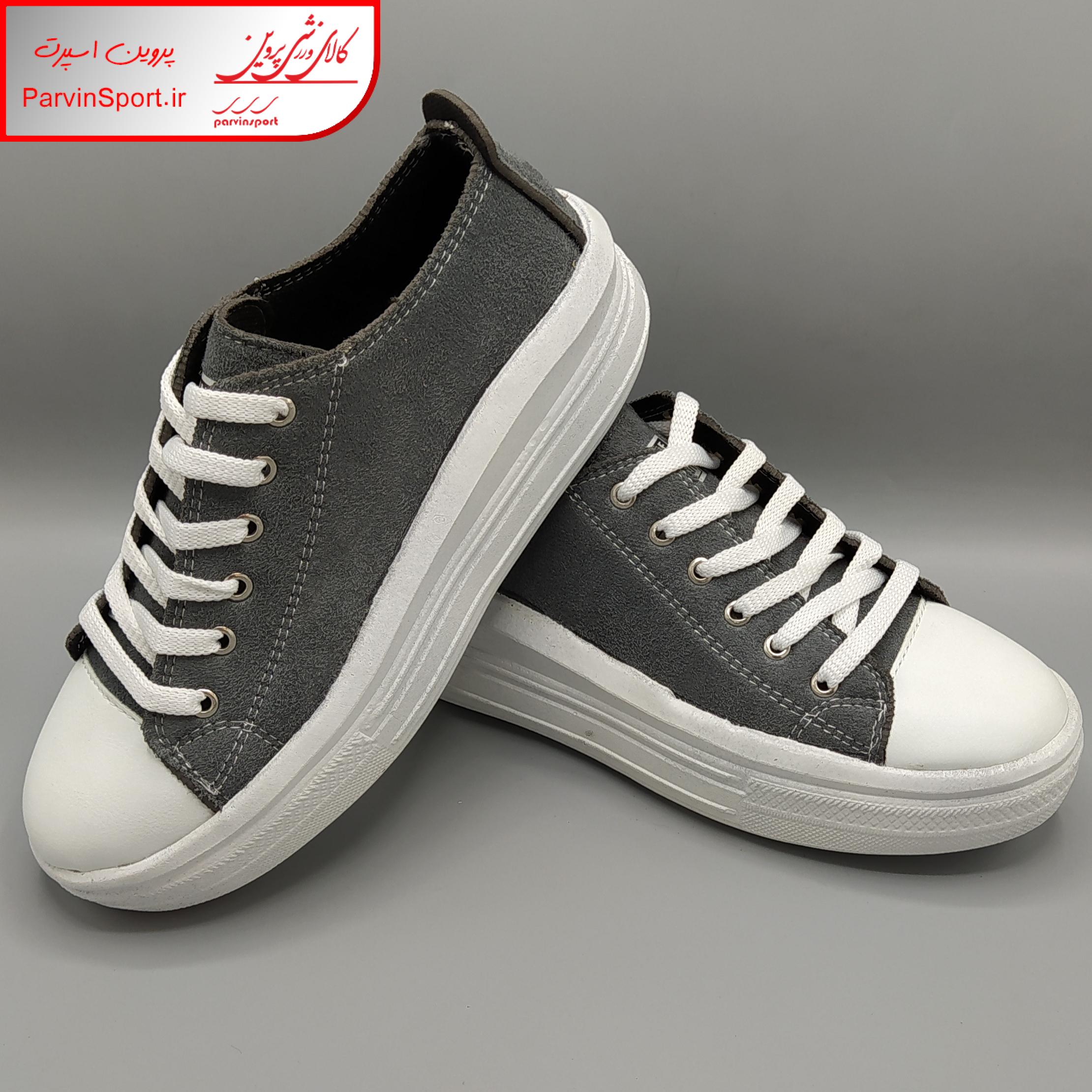 کفش پیاده روی زنانه مدل الستار لژدار رنگ طوسی