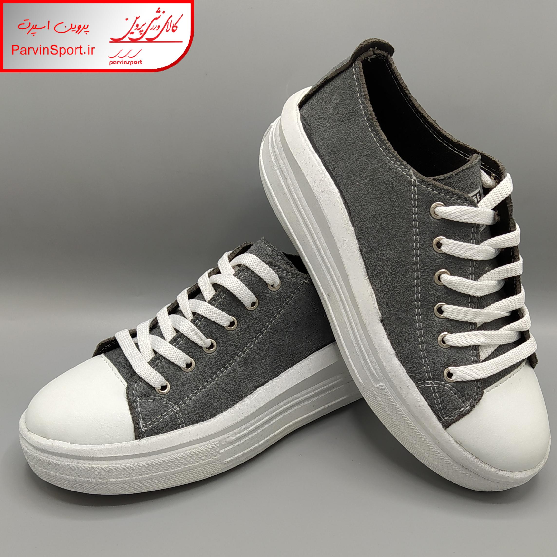 کفش پیاده روی زنانه مدل الستار لژدار رنگ طوسی