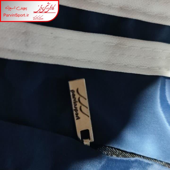 مایو مردانه کالای ورزشی پروین مدل سه نوار رنگ سرمه ای