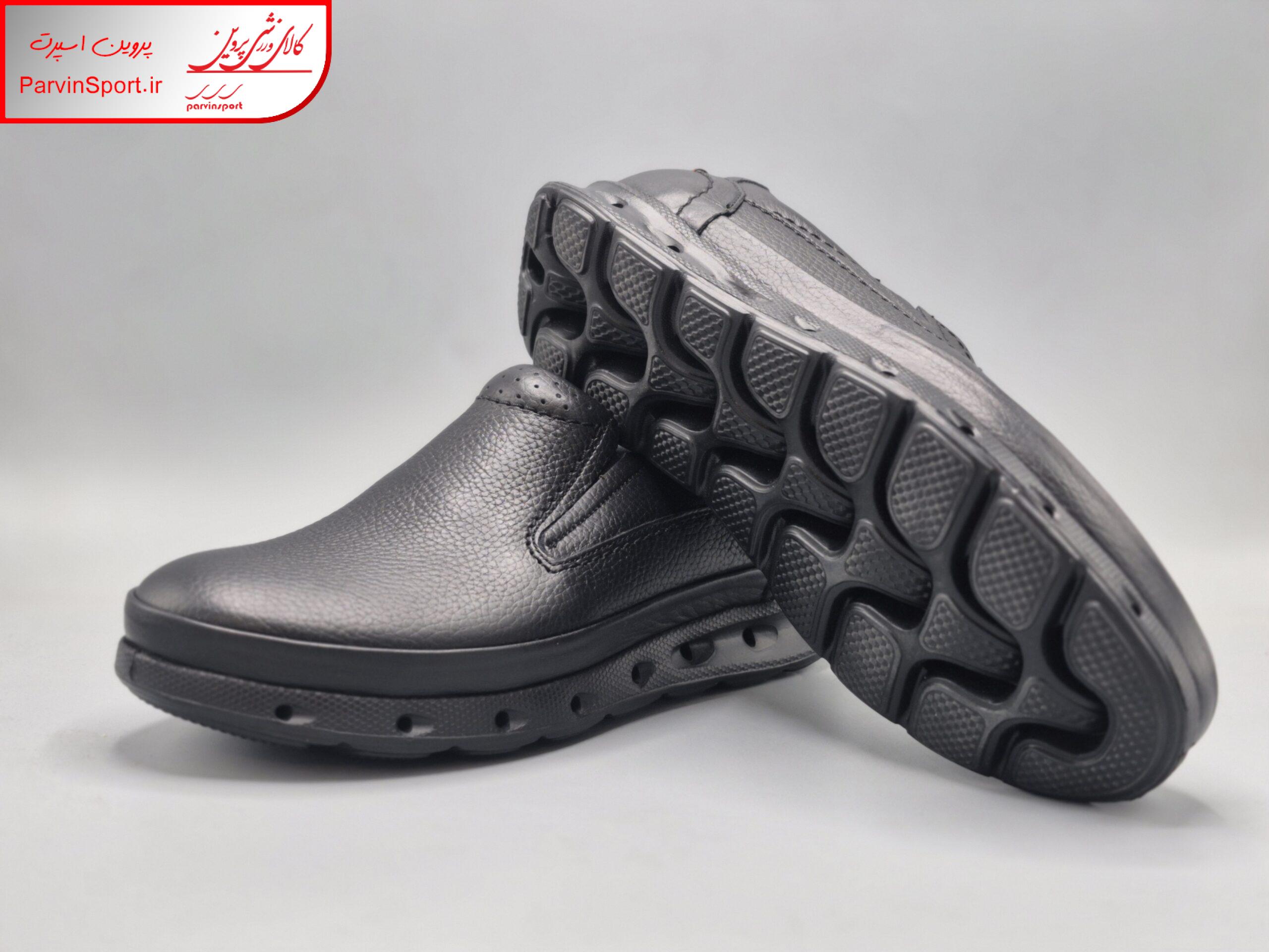 کفش طبی چرم طبیعی هنرین چرم مدل اکو رنگ مشکی - Image 2