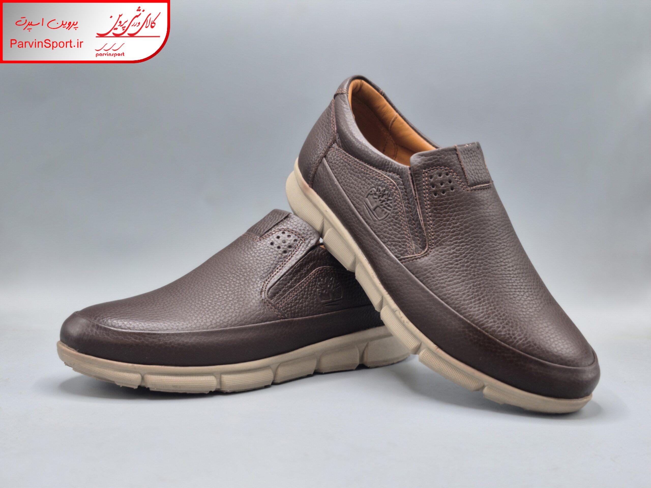 کفش طبی راحتی چرم طبیعی مردانه پیک مدل بارسا رنگ مشکی و قهوه ای - Image 2