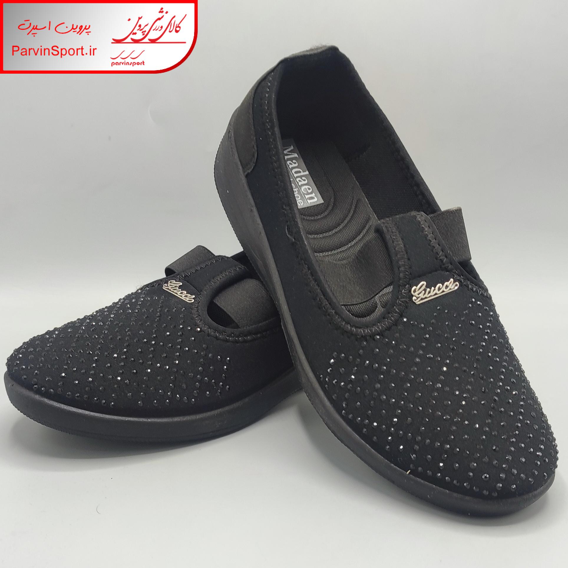 کفش راحتی زنانه مدل نگین دار سما رنگ مشکی - Image 3