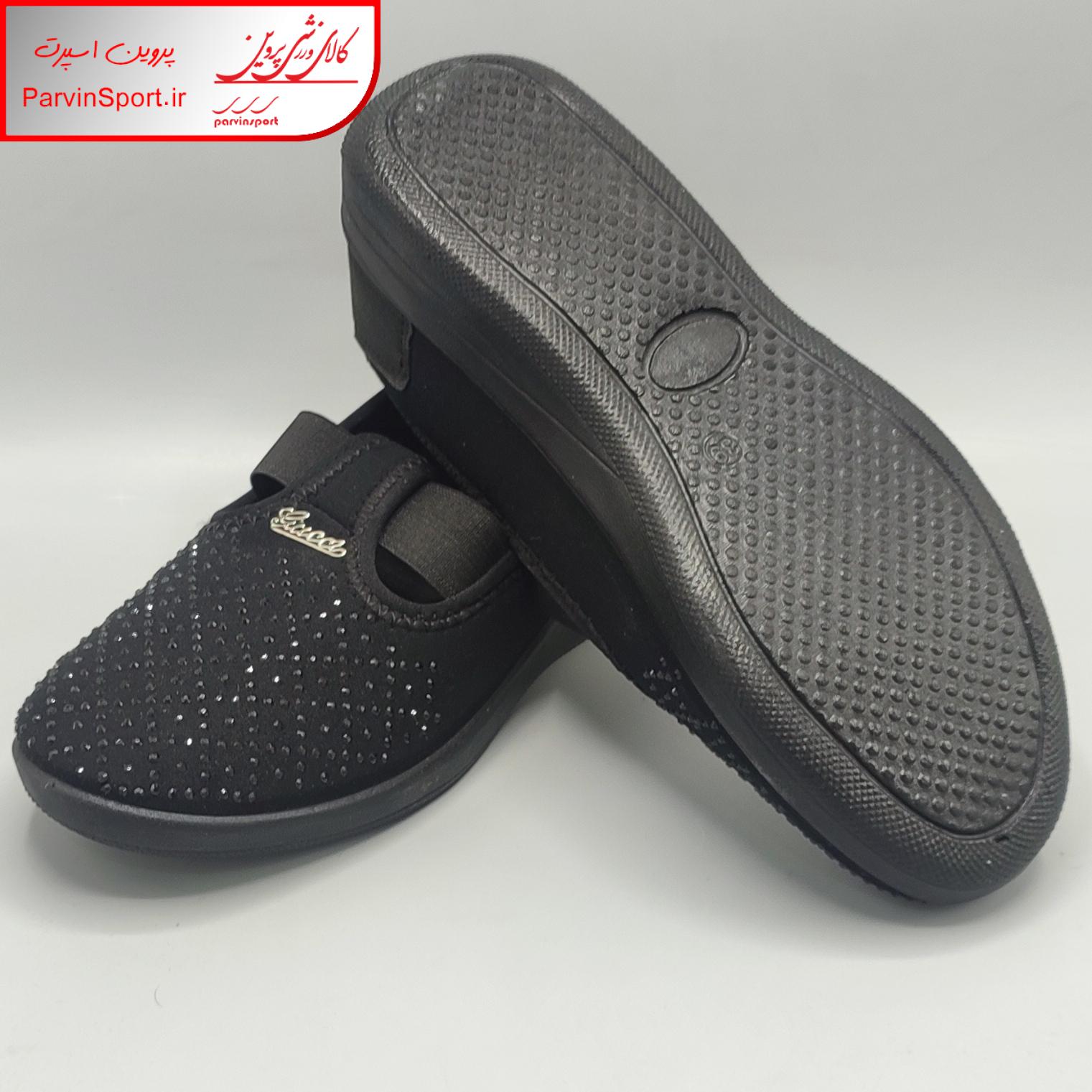 کفش راحتی زنانه مدل نگین دار سما رنگ مشکی - Image 4