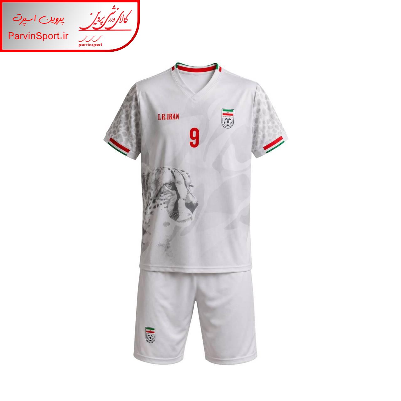 ست تیشرت و شلوارک ورزشی پسرانه مدل تیم ملی ایران طرح جام جهانی طارمی 2026